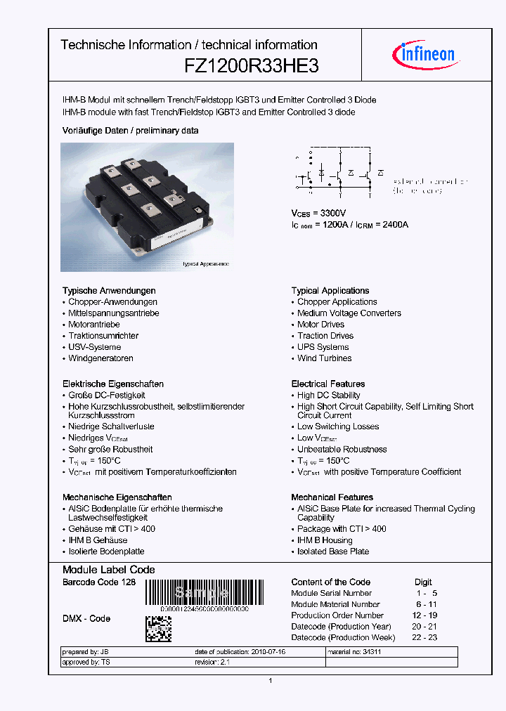 FZ1200R33HE3_1197132.PDF Datasheet