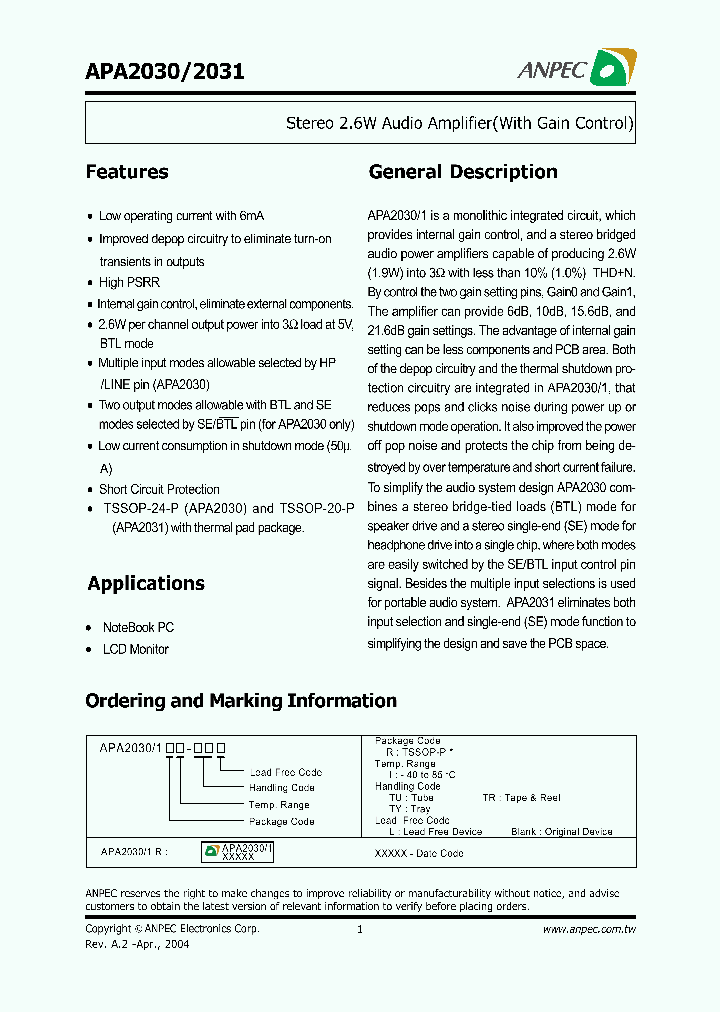 APA2030_734565.PDF Datasheet