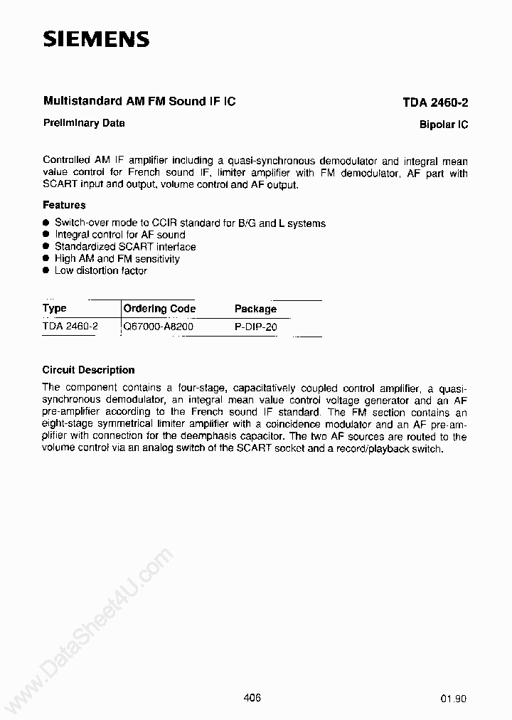TDA2460_916684.PDF Datasheet