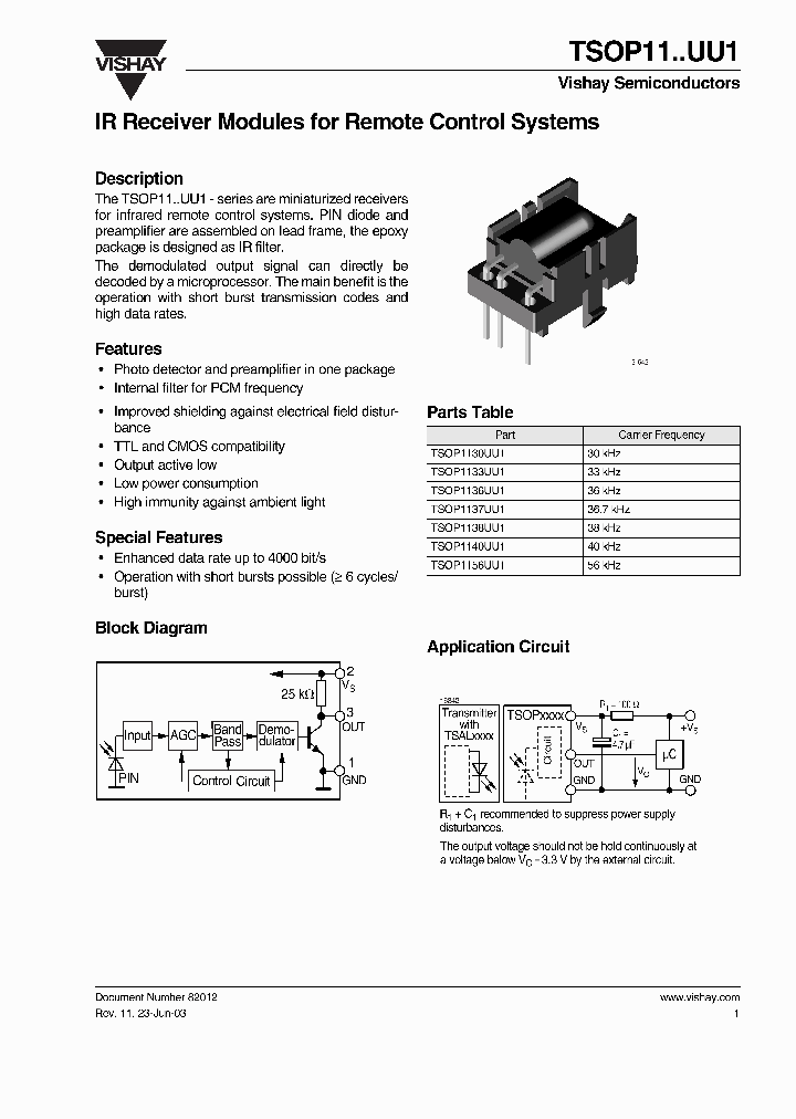 TSOP11UU1_1232977.PDF Datasheet