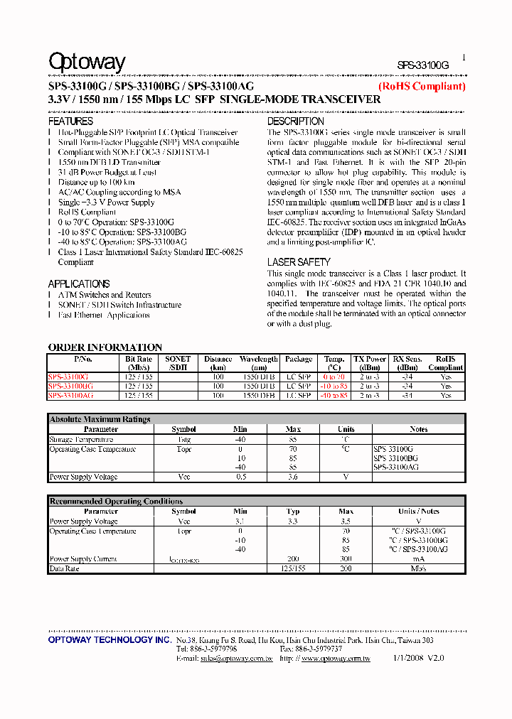 SPS-33100G08_1212506.PDF Datasheet