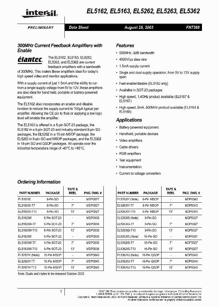 EL5163_739430.PDF Datasheet