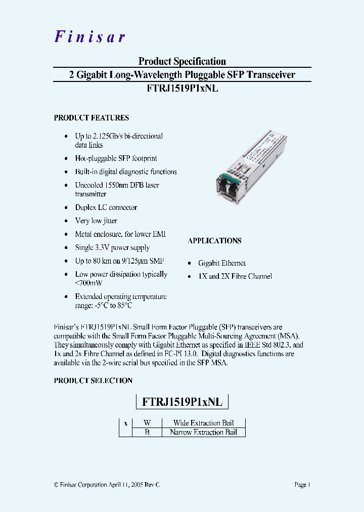 FTRJ1519P1WNL_1233383.PDF Datasheet