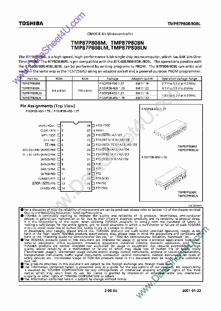 TMP87P808_918113.PDF Datasheet