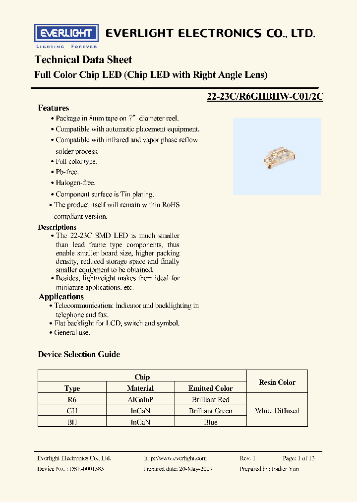 22-23C-R6GHBHW-C01-2C_1235721.PDF Datasheet