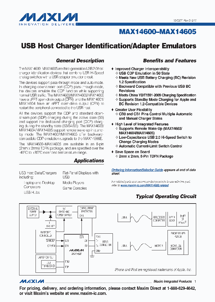 MAX14601ETAT_1248398.PDF Datasheet