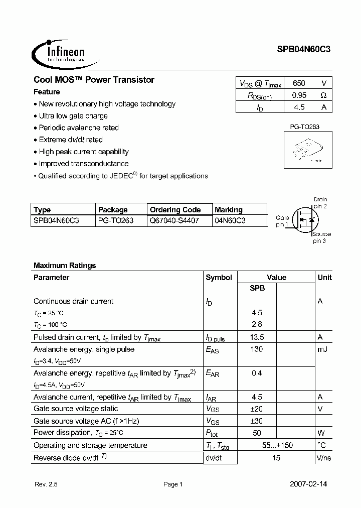SPB04N60C307_1258491.PDF Datasheet