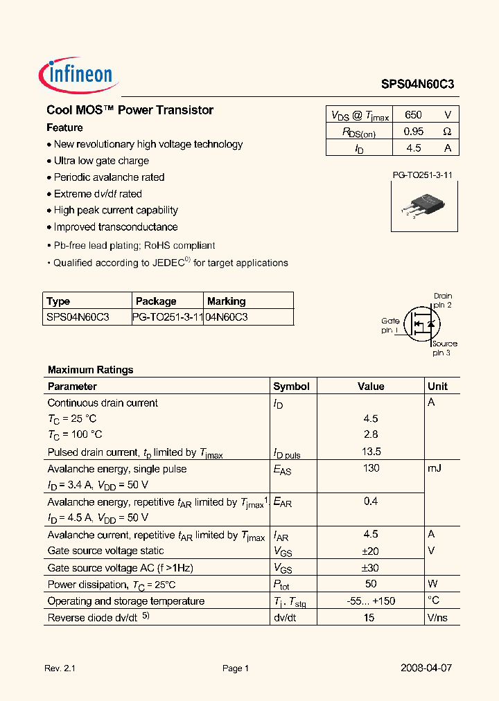SPS04N60C308_1258493.PDF Datasheet