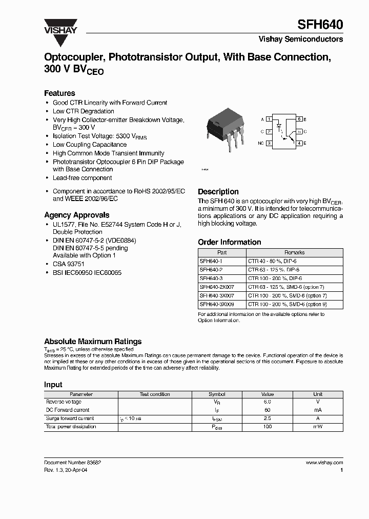SFH640-3X007_1262542.PDF Datasheet