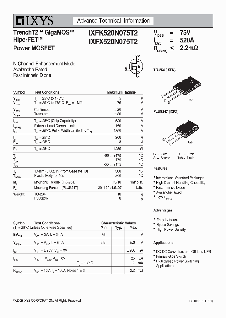 IXFK520N075T2_1263753.PDF Datasheet