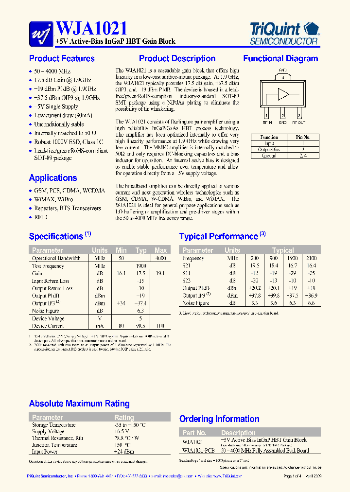 WJA1021-PCB_1264556.PDF Datasheet