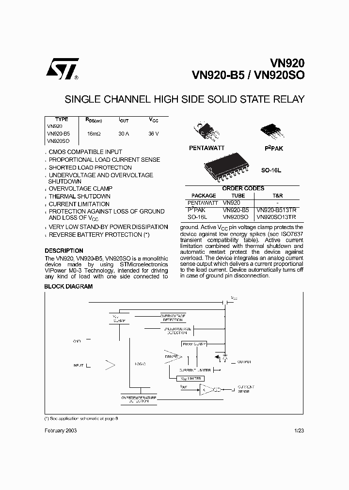 VN920-B5_1269352.PDF Datasheet