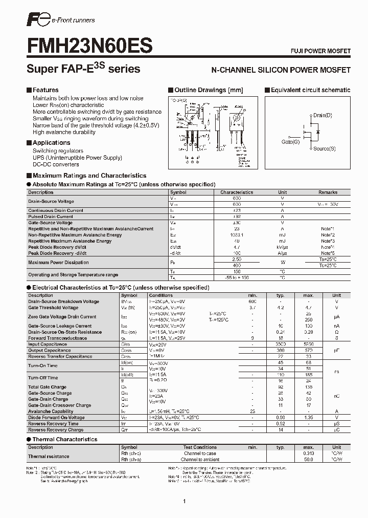 FMH23N60ES_1270038.PDF Datasheet