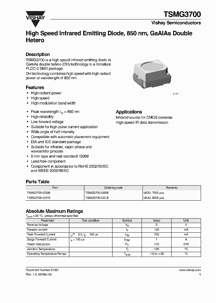 TSMG3700-GS08_1271287.PDF Datasheet