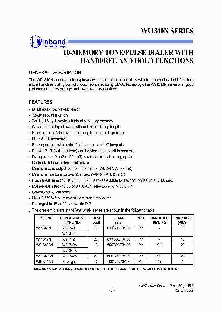 W9134XN_1274144.PDF Datasheet