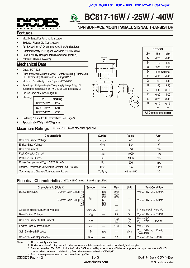 BC817-25W-7_1275461.PDF Datasheet