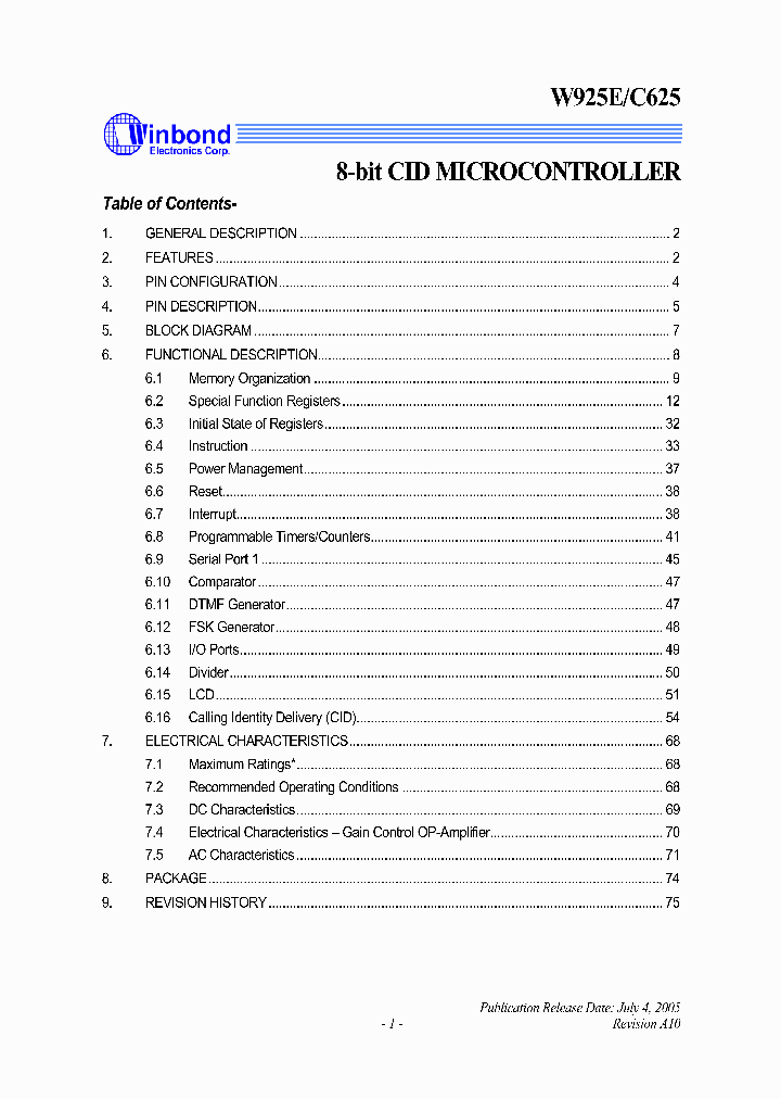 W925C625_1274381.PDF Datasheet