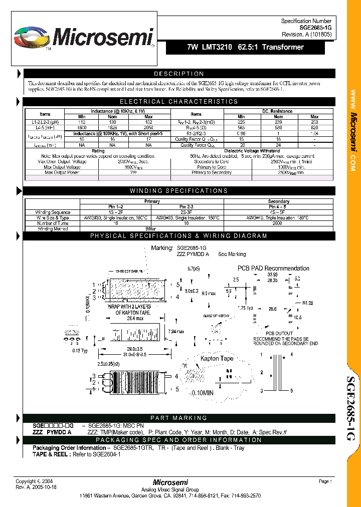 SGE2685-1G_1276339.PDF Datasheet