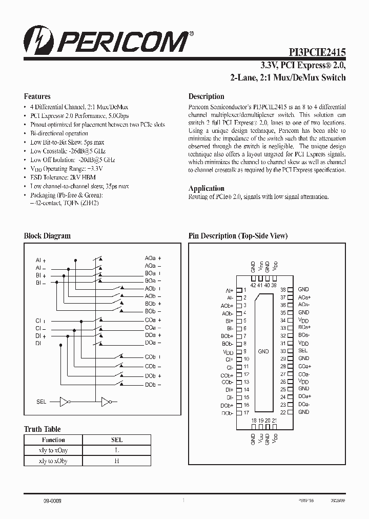 PI3PCIE2415ZHEX_767262.PDF Datasheet