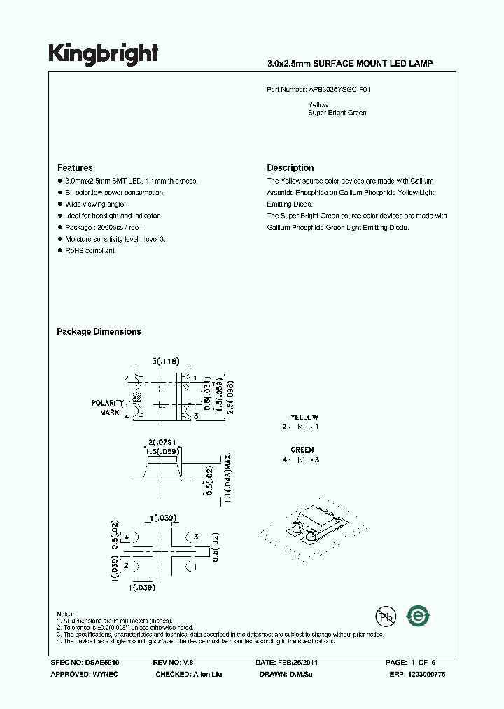 APB3025YSGC-F0111_1289544.PDF Datasheet