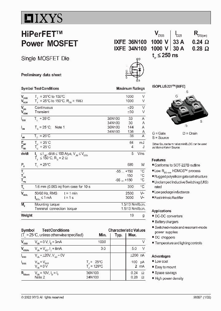 IXFE36N100_1311898.PDF Datasheet