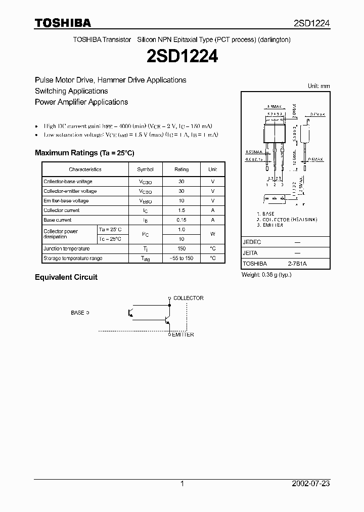 2SD1224_1311029.PDF Datasheet