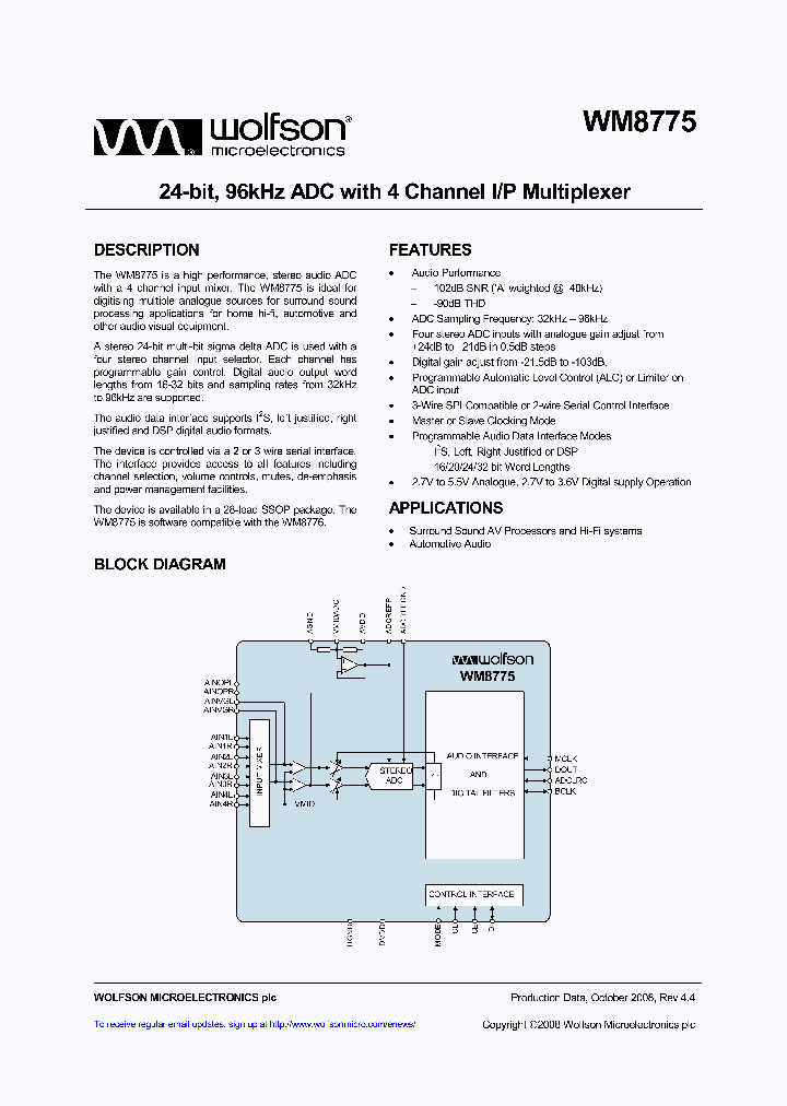 WM8775SEDSRV_776648.PDF Datasheet