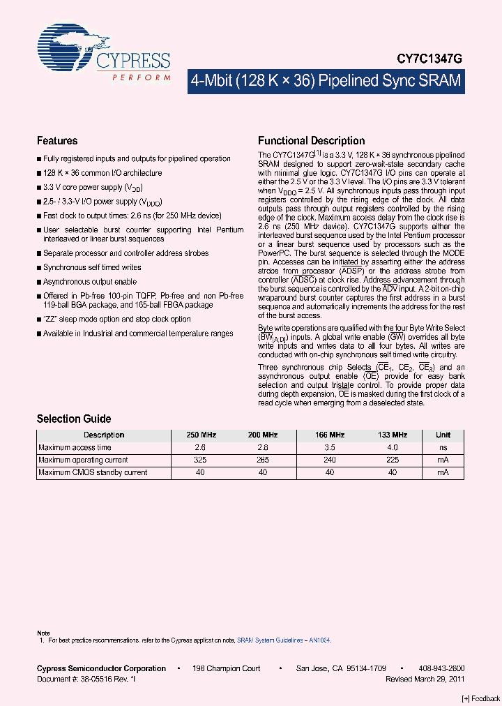 CY7C1347G-200AXC_1307884.PDF Datasheet