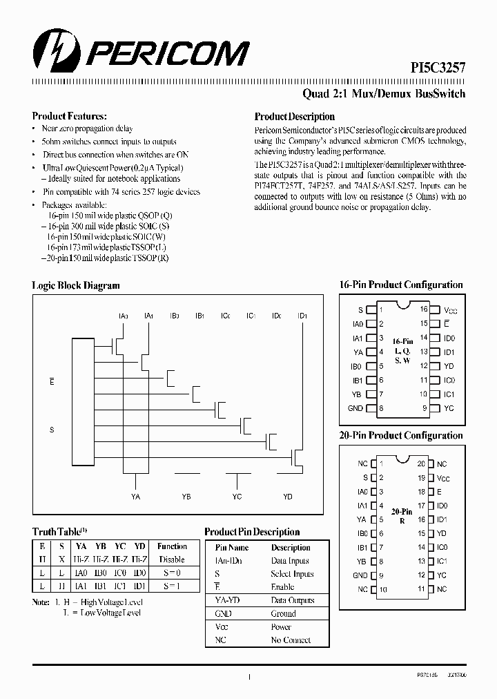 PI5C3257_779999.PDF Datasheet