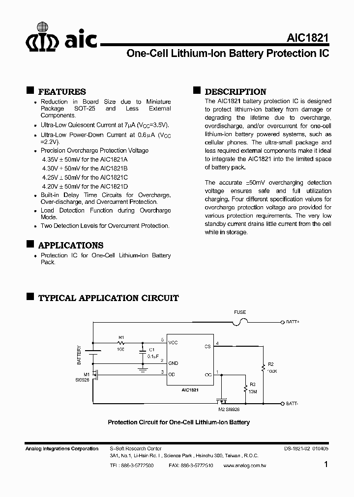 AIC1821_1317775.PDF Datasheet
