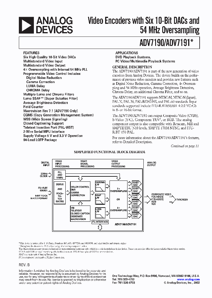ADV7190KSTZ_1322941.PDF Datasheet
