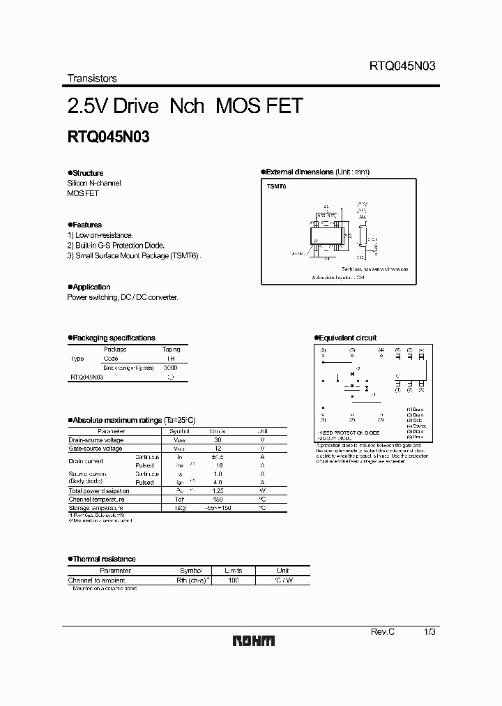 RTQ045N03_1327169.PDF Datasheet