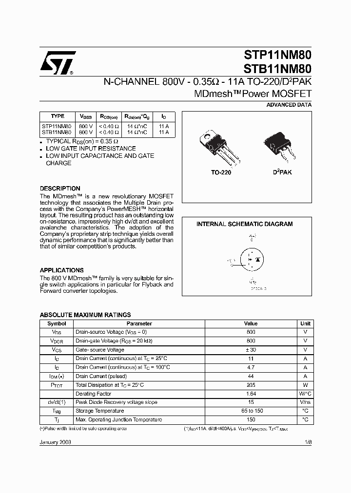 STB11NM80_1325997.PDF Datasheet