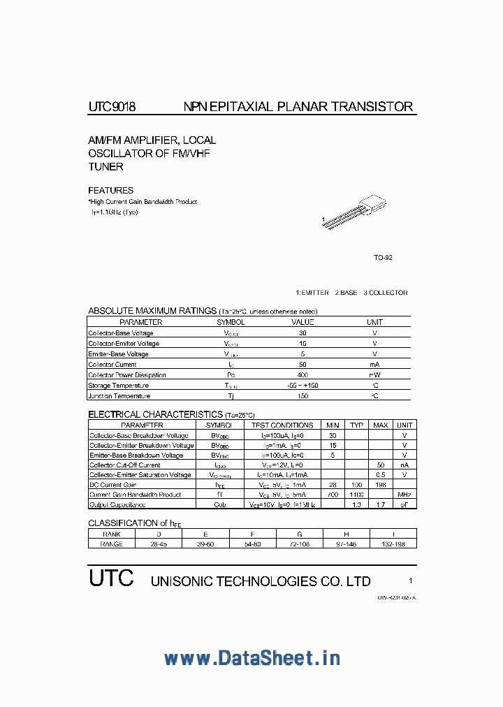 UTC9018_936759.PDF Datasheet