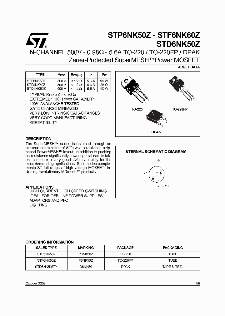 STP6NK50Z_783170.PDF Datasheet
