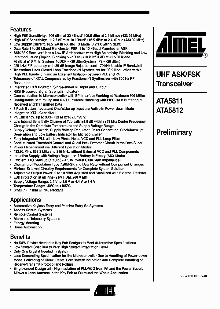 ATA5811-PLQC_795378.PDF Datasheet