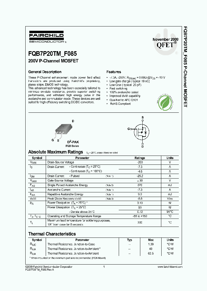 FQB7P20TMF085_796382.PDF Datasheet