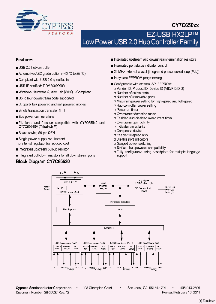 CY7C65620-56LFXA_1338879.PDF Datasheet