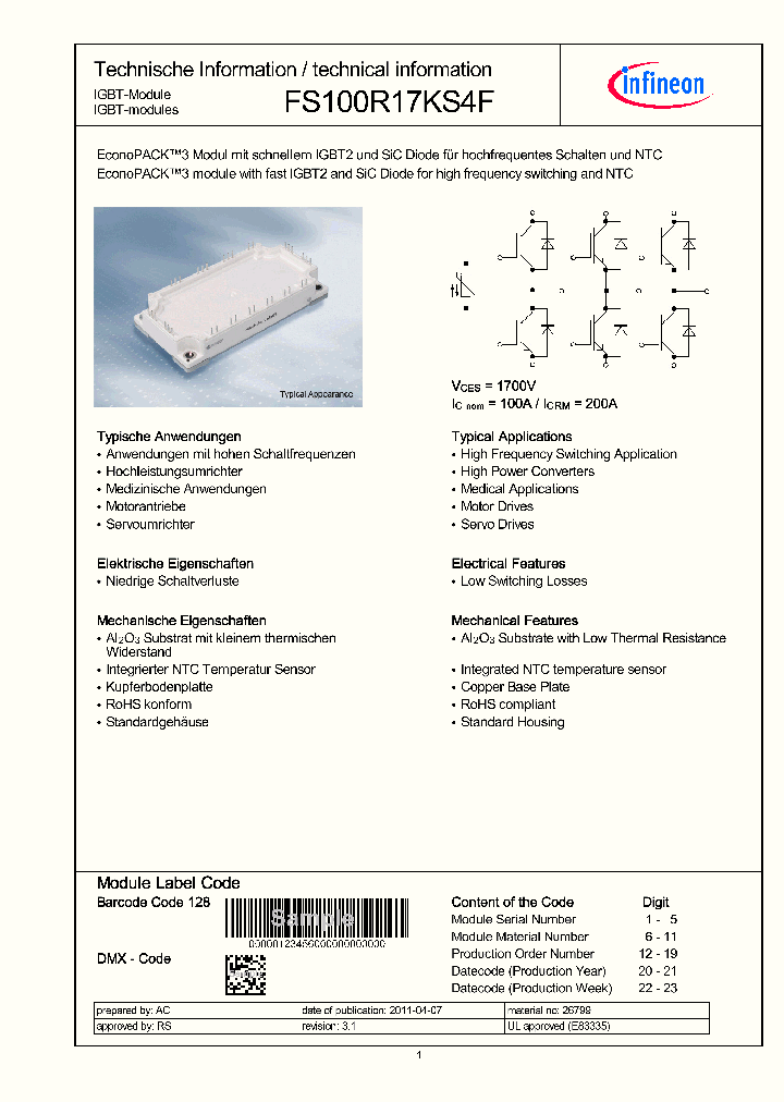 FS100R17KS4F_1346430.PDF Datasheet