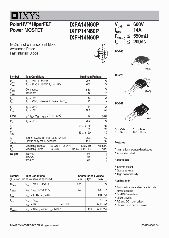 IXFH14N60P_1346498.PDF Datasheet