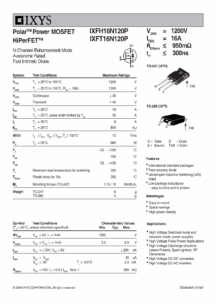 IXFH16N120P_1346542.PDF Datasheet