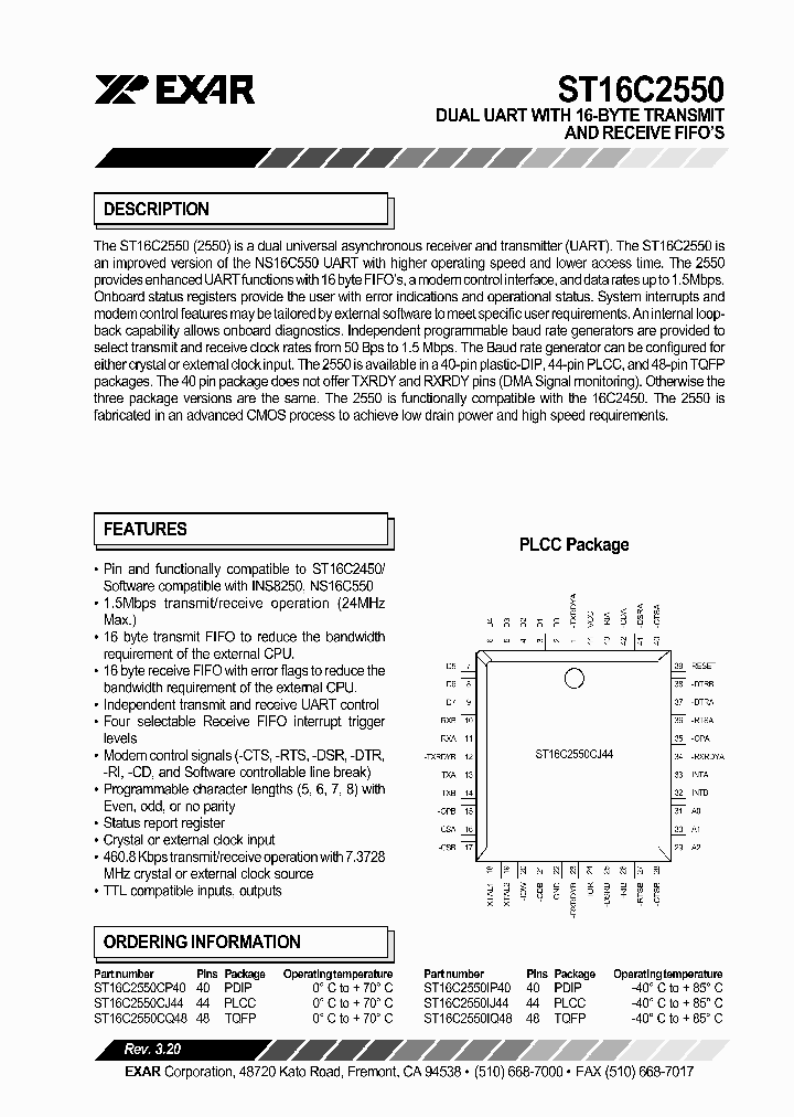 ST16C2550CJ44_1347303.PDF Datasheet