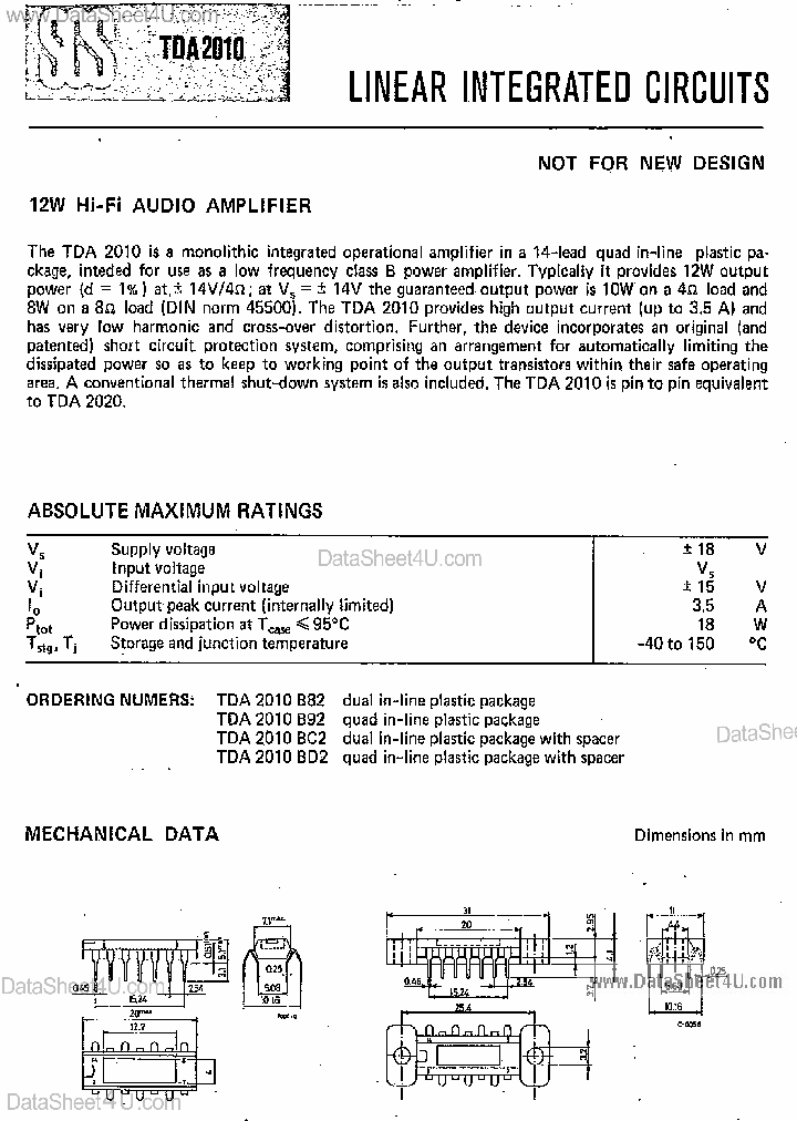 TDA2010_938506.PDF Datasheet