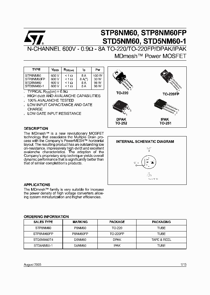 STD5NM60T4_1358528.PDF Datasheet