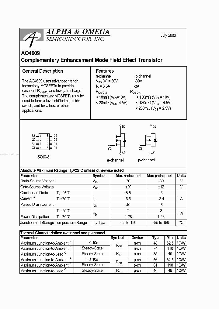 AO4609_937923.PDF Datasheet