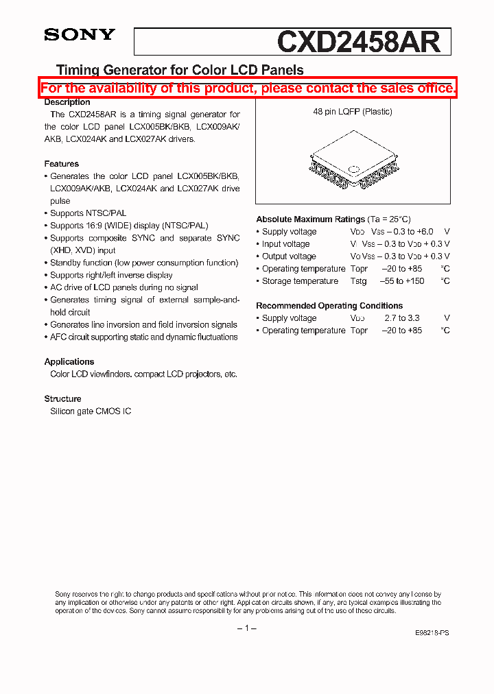CXD2458AR_1372740.PDF Datasheet