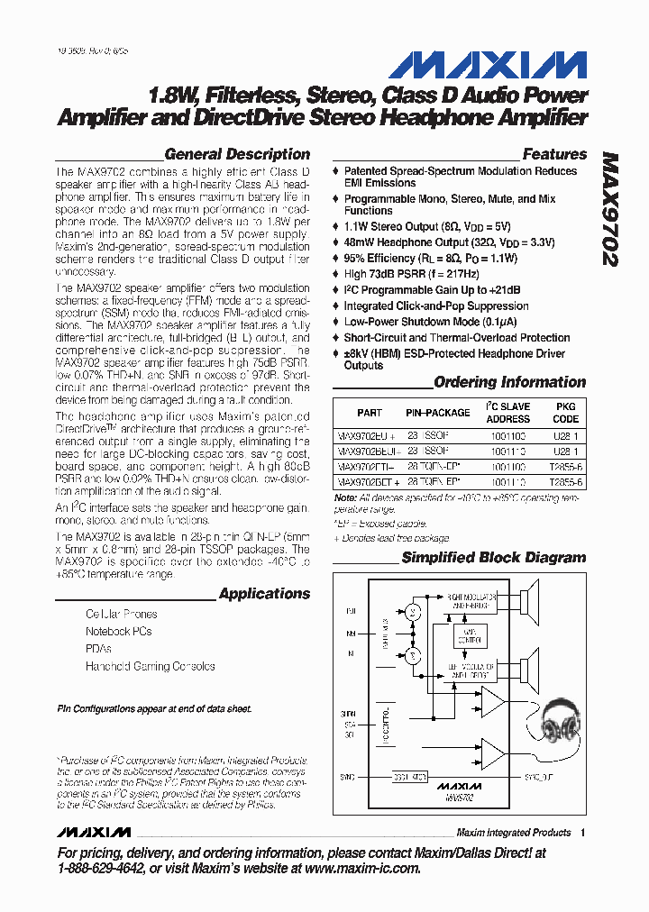 MAX9702EUI_1386837.PDF Datasheet