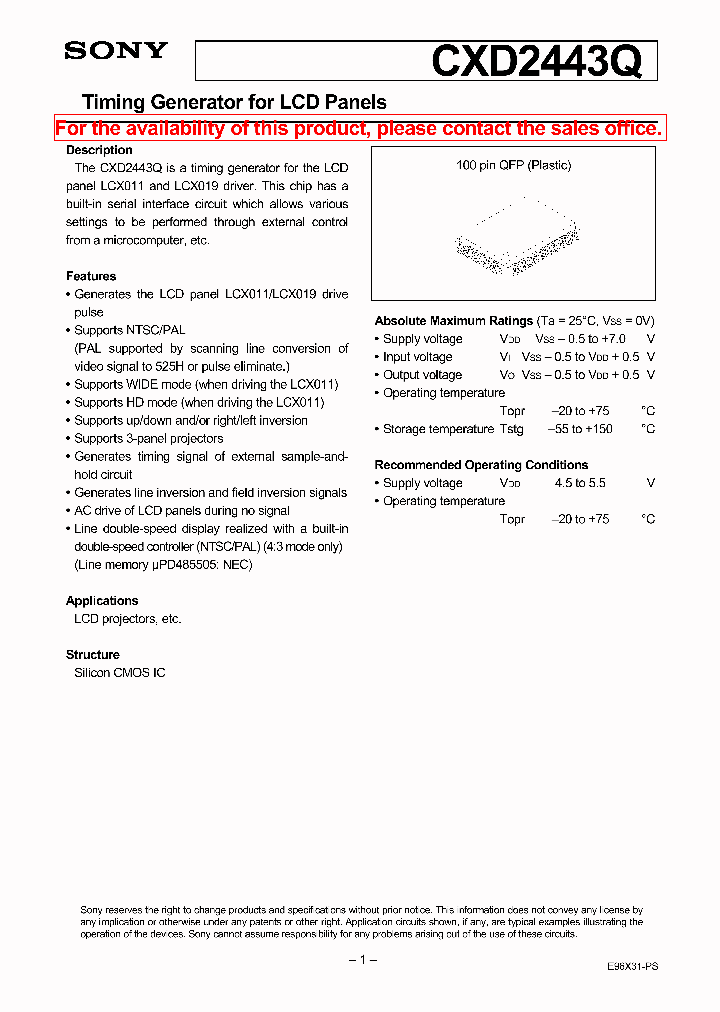 CXD2443Q_1372737.PDF Datasheet