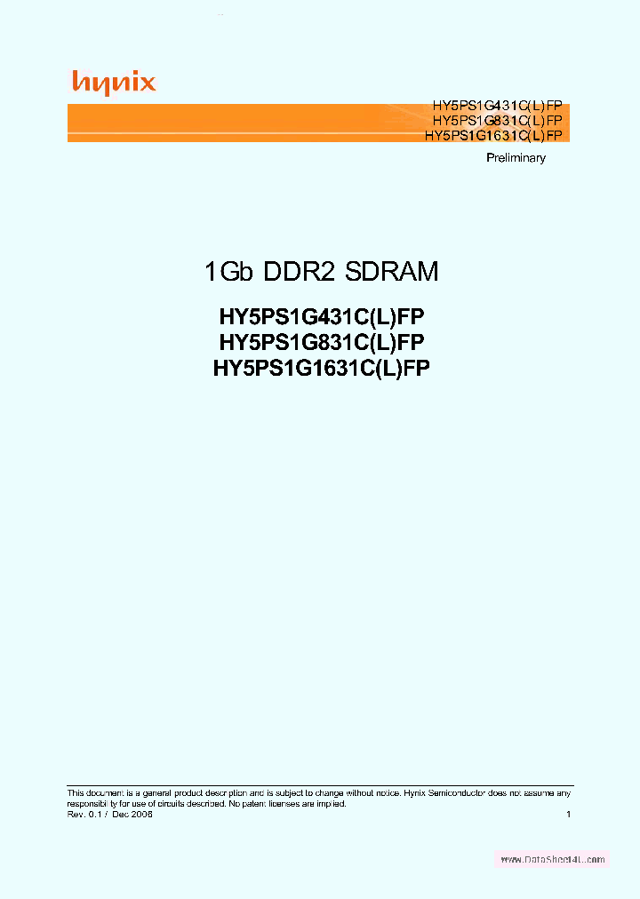 HY5PS1G1631CLFP_937903.PDF Datasheet
