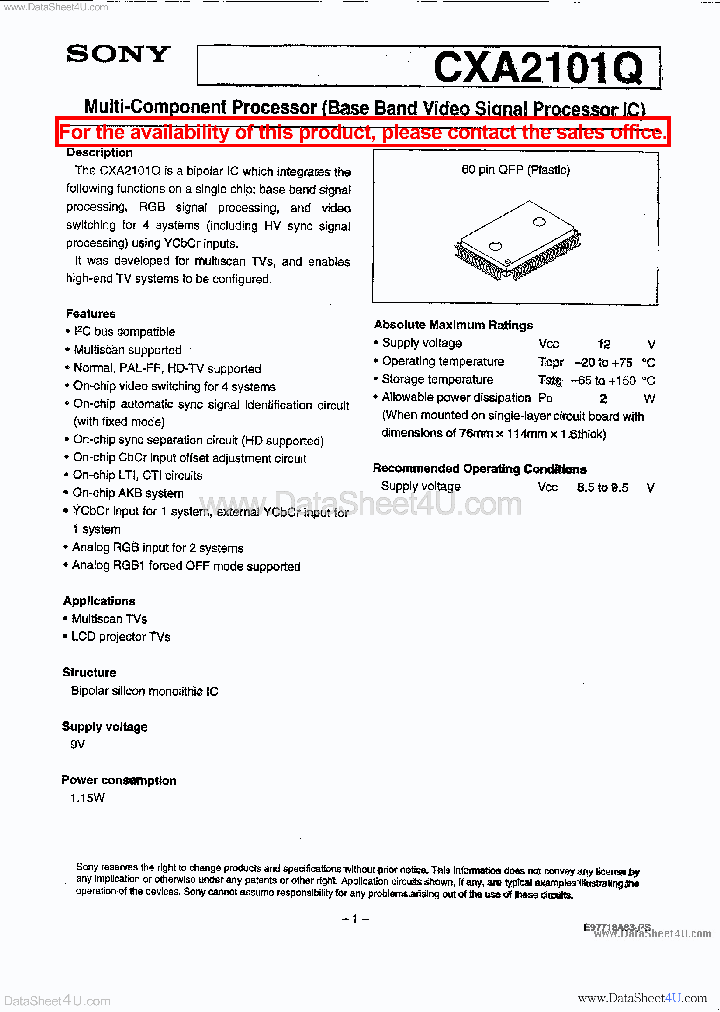 CXA2101Q_940469.PDF Datasheet